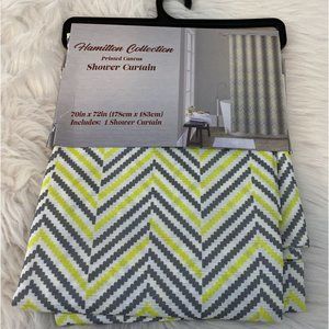 Hamilton Collection neon gray chevron shower curtain 70in x 72in New